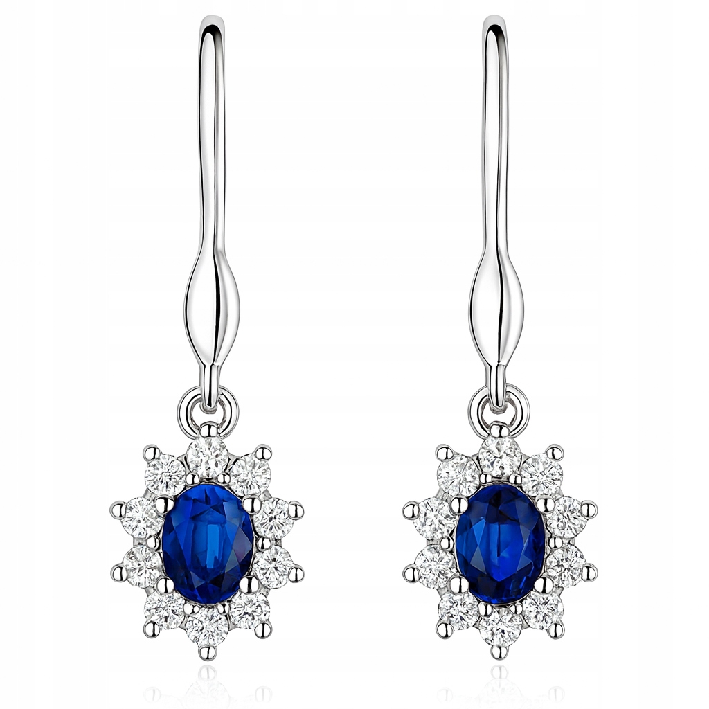 Krásné stříbrné náušnice závěsné, elegantní, modré stříbro o ryzosti 925