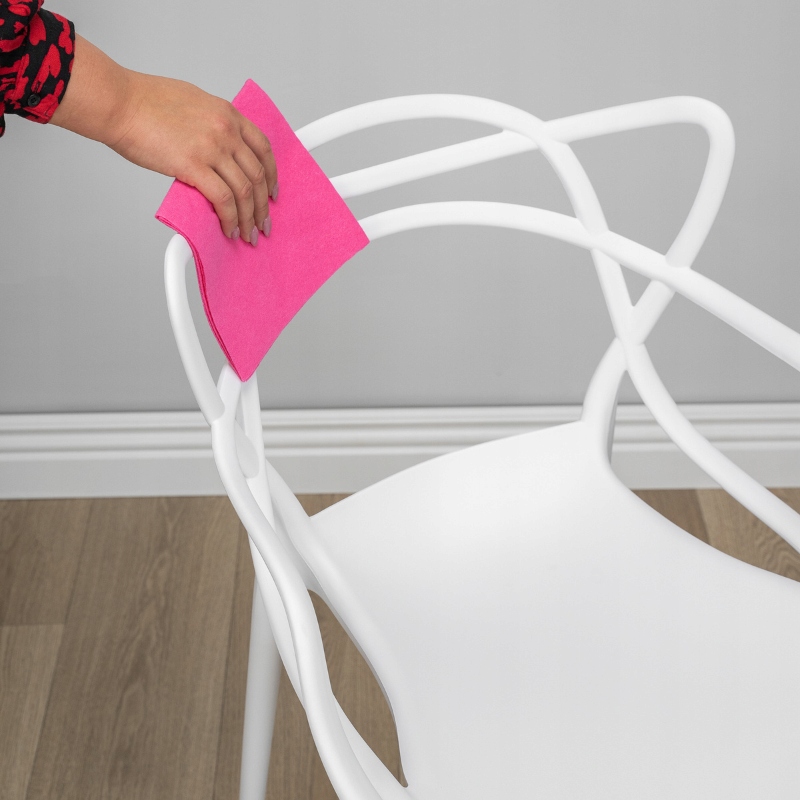 KRZESŁO PLASTIKOWE AŻUROWE białe NOWOCZESNE DO JADALNI OGRODU na balkon Rodzaj nóg Proste