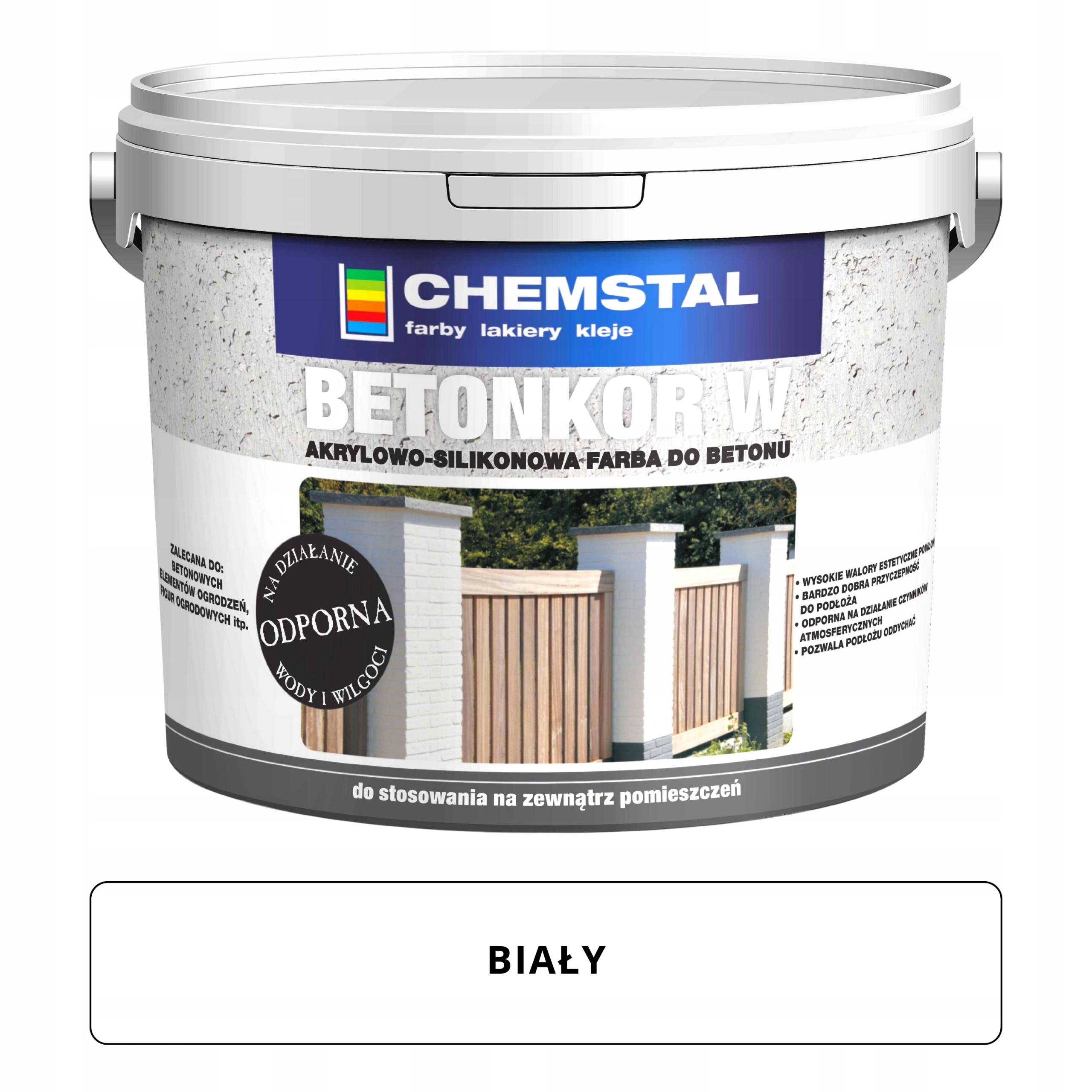 

Farba do Betonu Ogrodzeń Betonkor W 5L biała