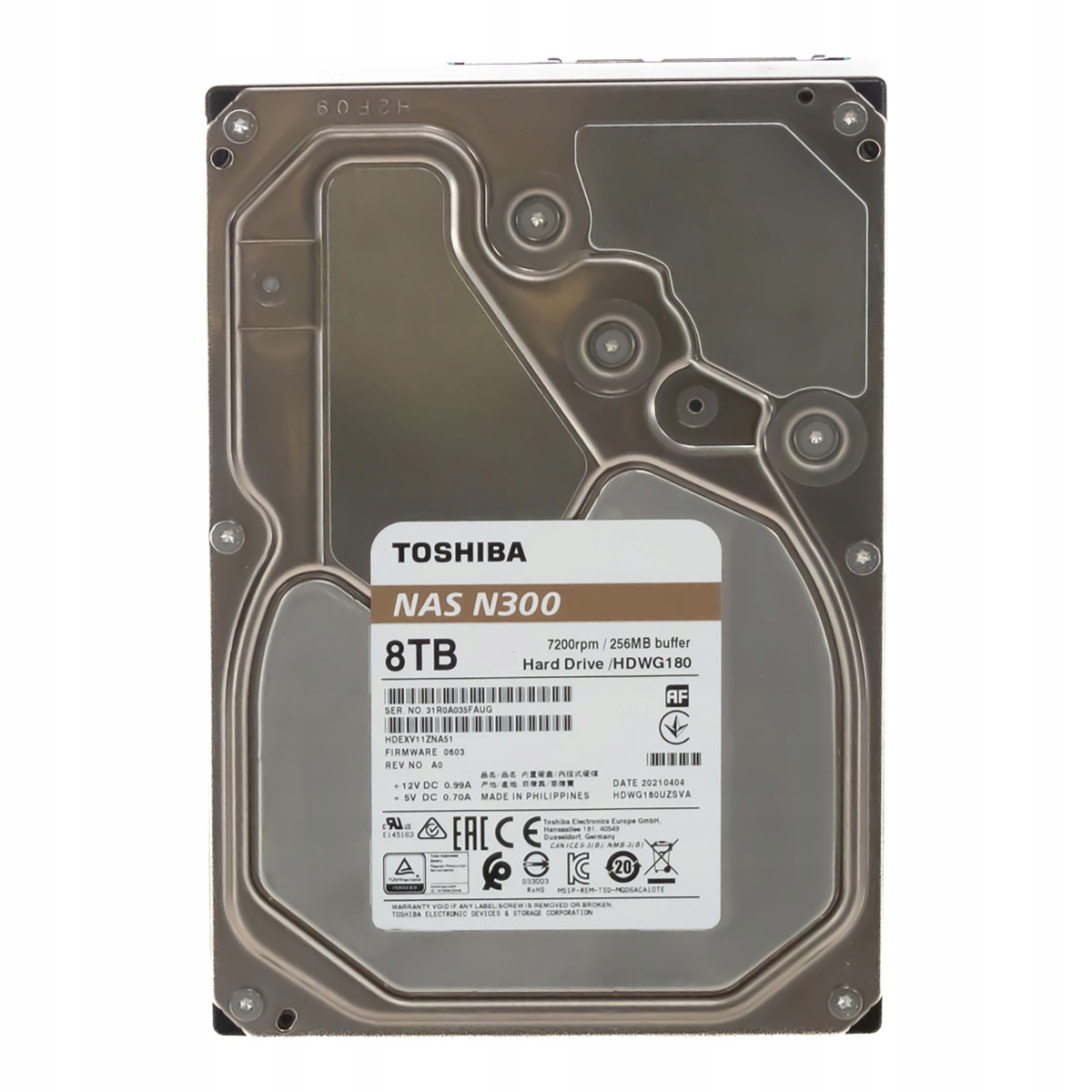 Toshiba Nás N300 HDWG180 8TB 7.2K 128MB Sata III 3.5'' HDWG180UZSVA