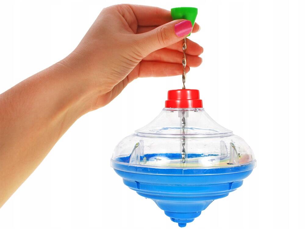 BĄCZEK TRADYCYJNY KOLOROWY GRAJĄCY ZABAWKA DLA DZIECI ŚWIECĄCY W CIEMNOŚCI Kolor dominujący odcienie niebieskiego