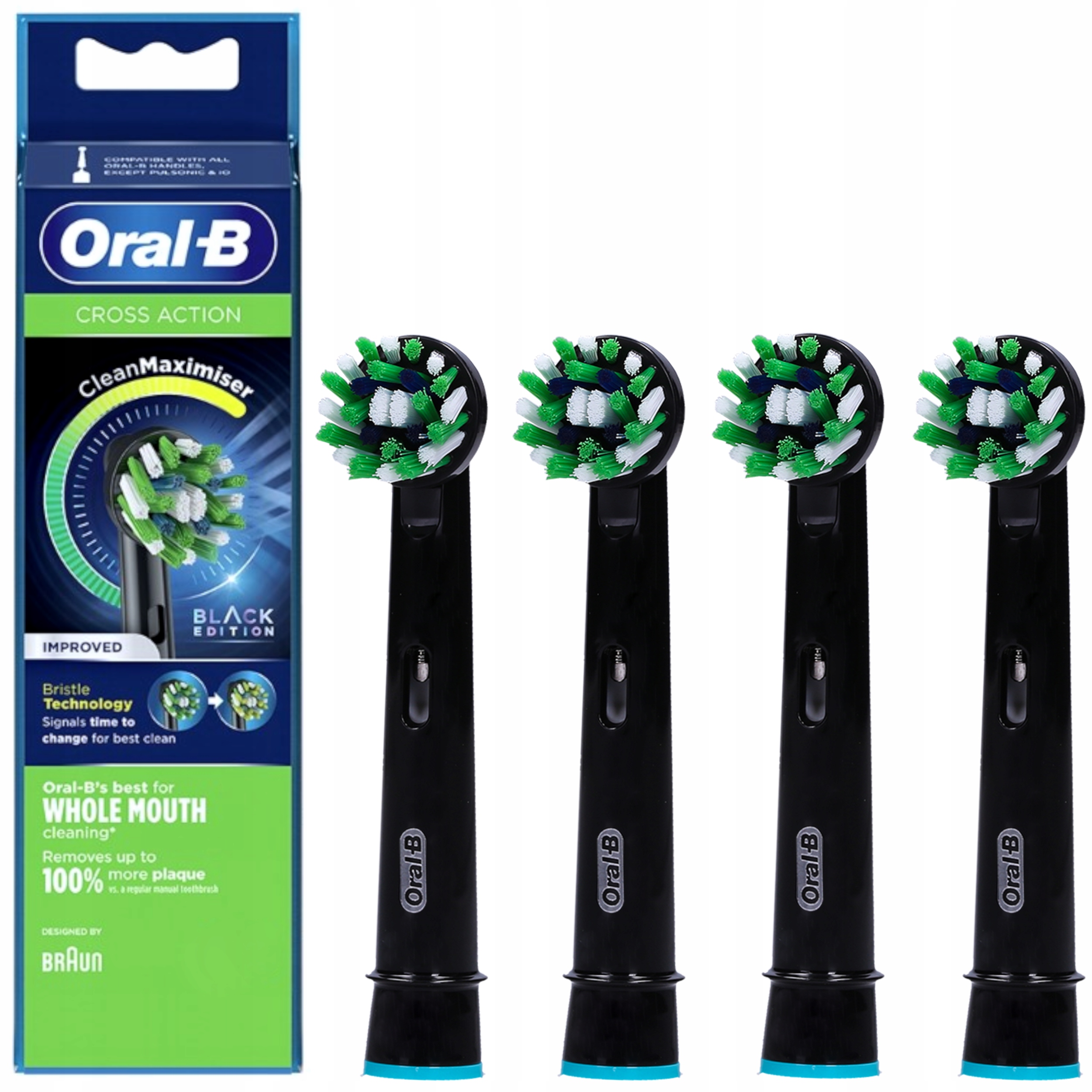

4x Końcówki Oral-b Cross Action EB50 Black Czarna