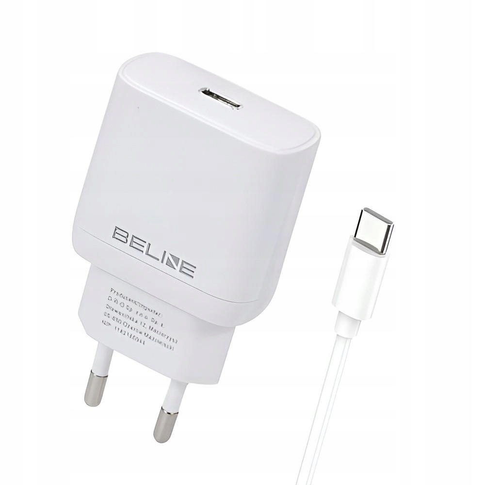 Beline 1x USB-C 25W + kabel USB-C PD 3.0 GaN Biały