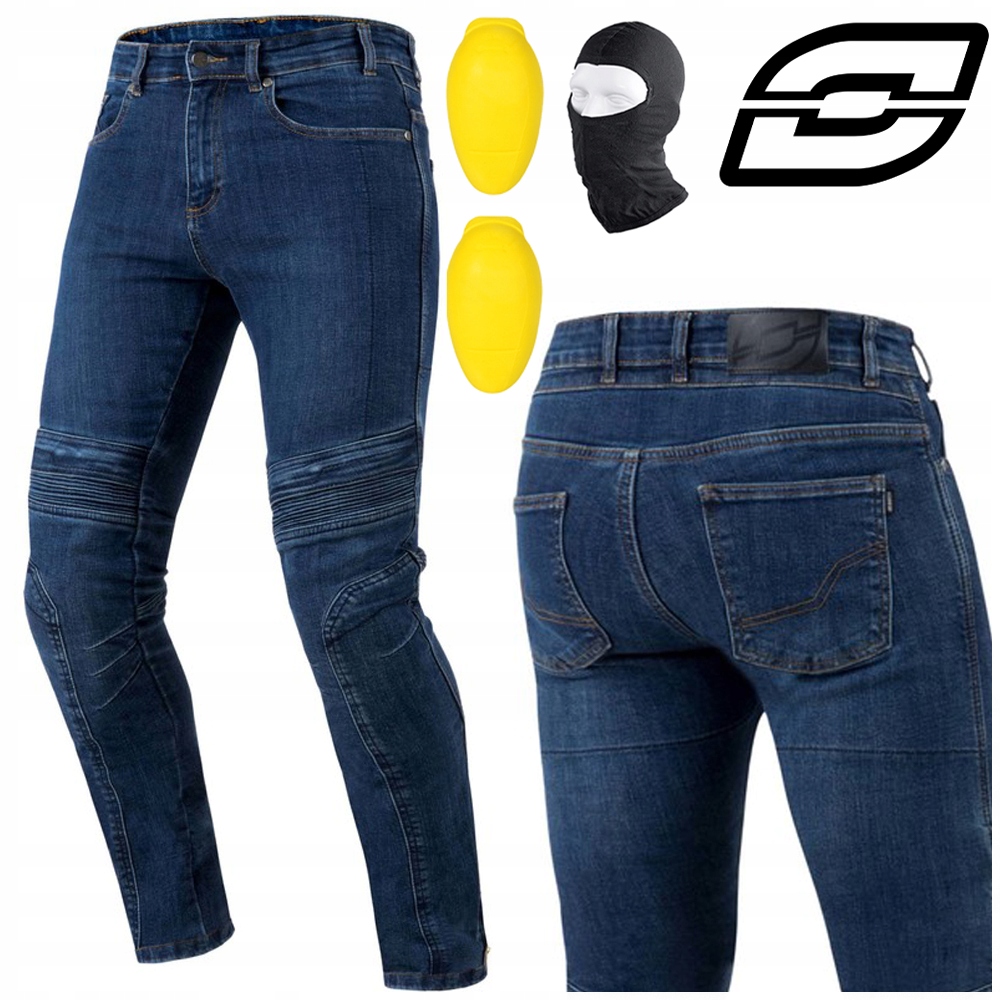 SPODNIE MOTOCYKLOWE | OZONE HORNET BLUE | MĘSKIE JEANSY ARAMIDOWE + GRATIS