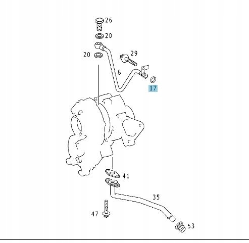 ORING PRZEWODU OLEJU TURBINY MERCEDES OM612 OM611 Producent części Mercedes-Benz OE