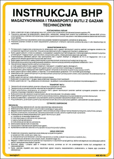 INSTRUKCJA BHP MAGAZYNOWANIA I TRANSPORTU BUTLI Z GAZAMI TECHNICZNYMI PCV