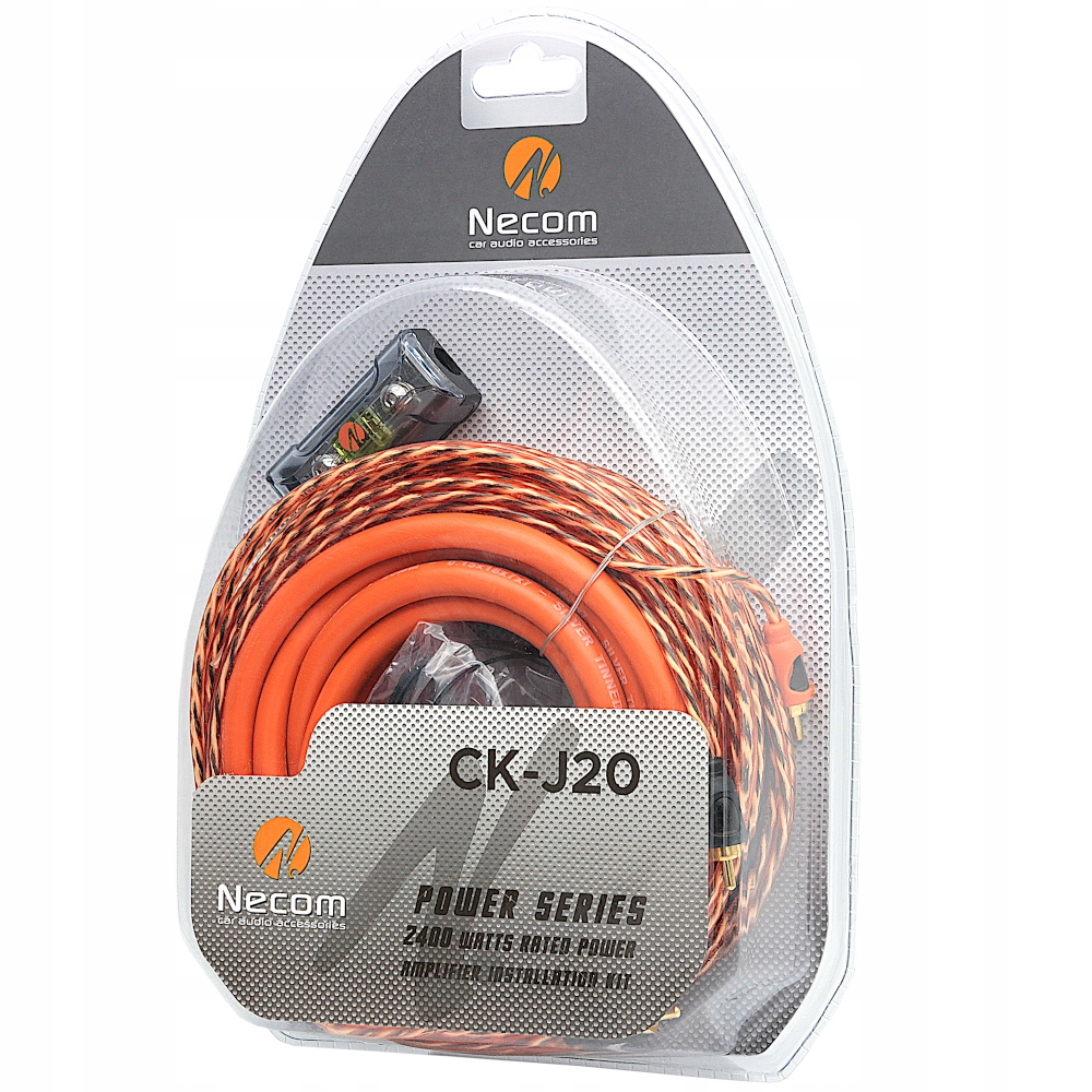 Zestaw kabli przewodów do wzmacniacza samochodowego NECOM 20mm2 porządne Stan opakowania oryginalne