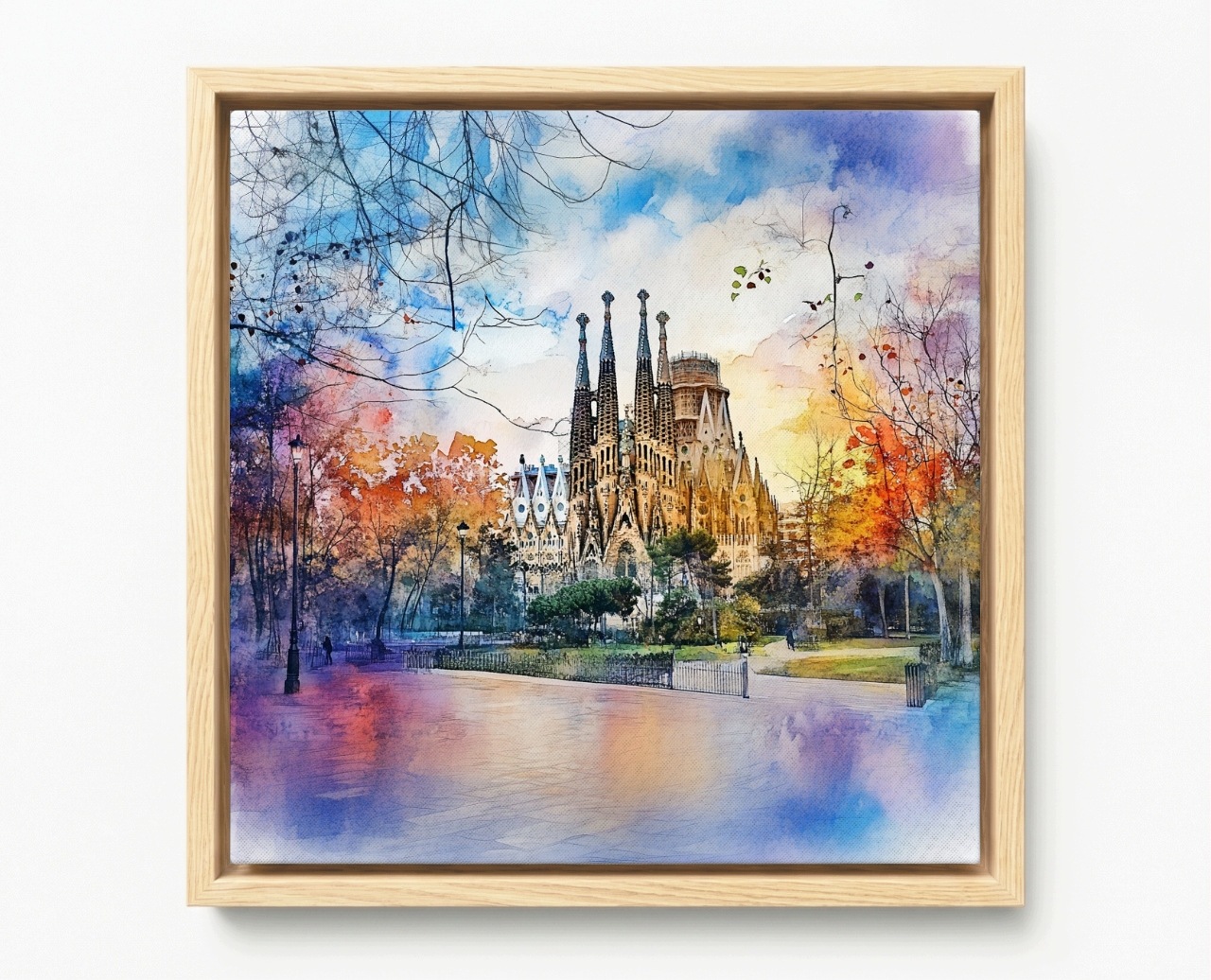 Obraz Rám Americký Box Město Barcelona Katedrála Sagrada Familia 80x80