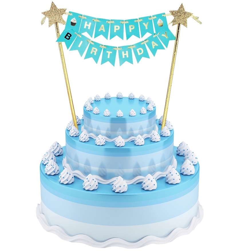 

Topper Na Tort Happy Birthday Niebieski