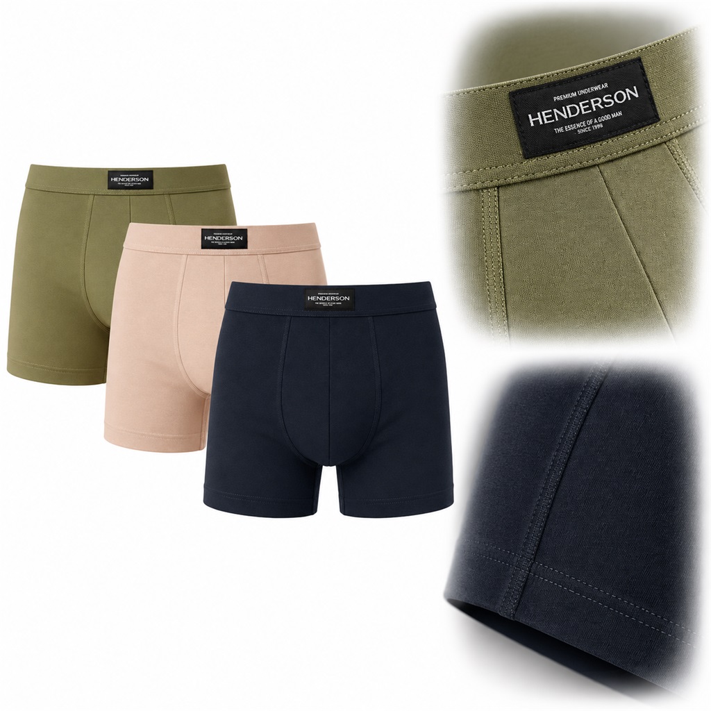 Pánské boxerky s plochými švy 3-balení Henderson Main 42971 béžové XL Anrr