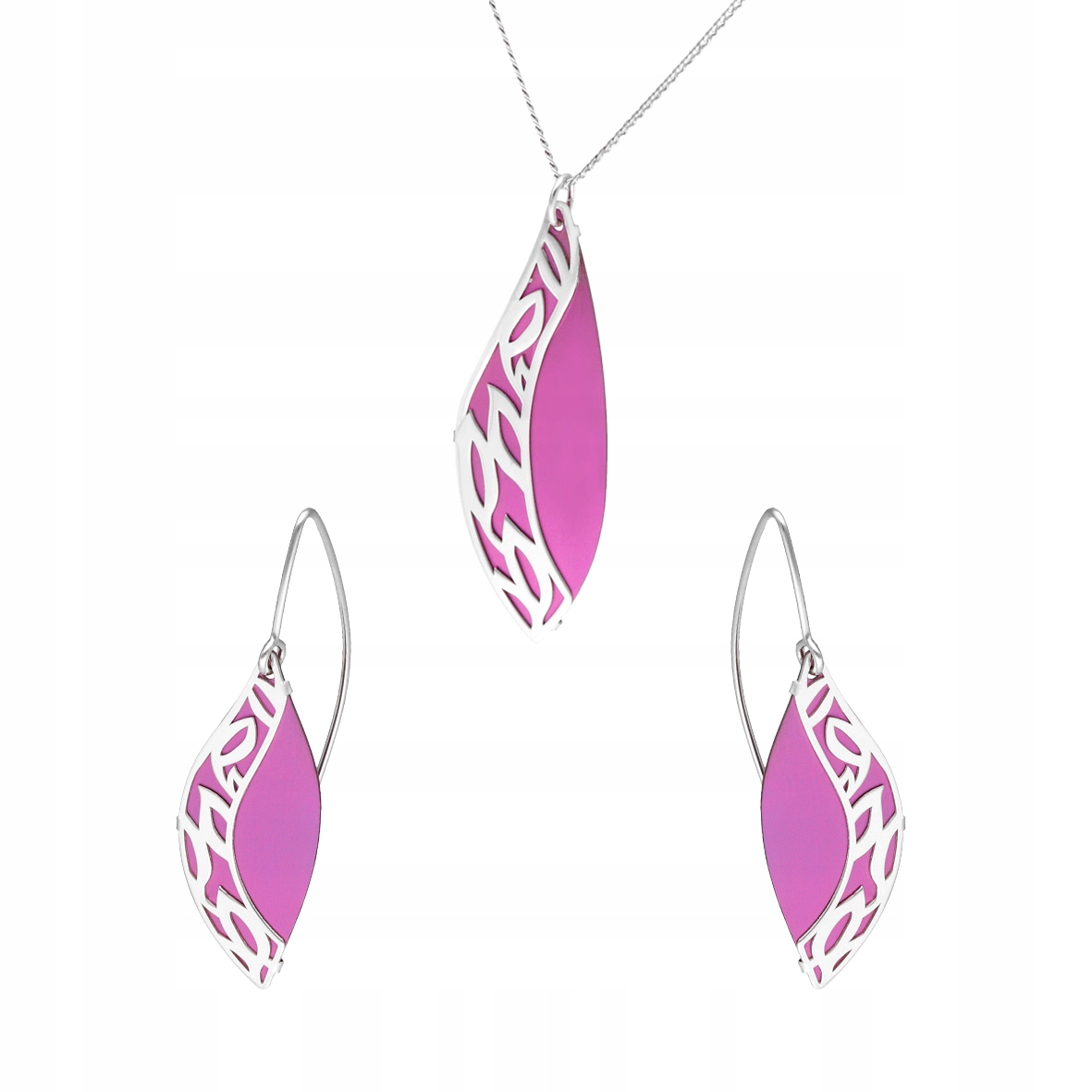 Komplet s fialovým titanem stříbro