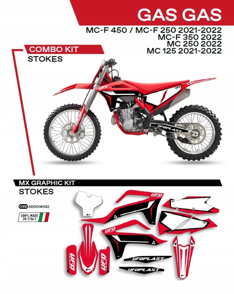 Ufo Sada Nálepiek (oklein) Gas Gas MC 125 '21-'22 MC 250 '22 Mcf 250/3
