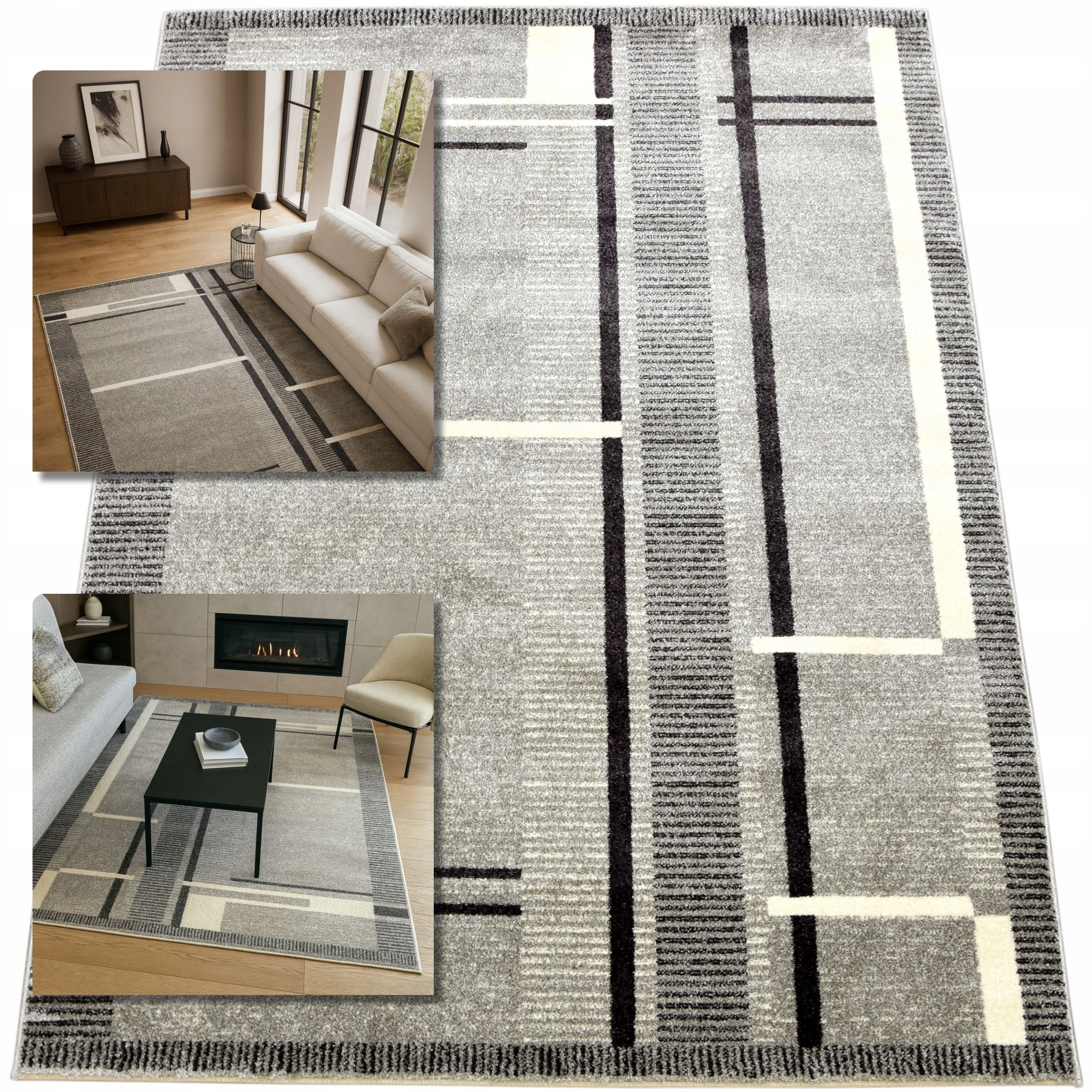 Koberec 160x230 Adventure Šedý Koberec Do Obývacího Pokoje Loft Moderní Koberec