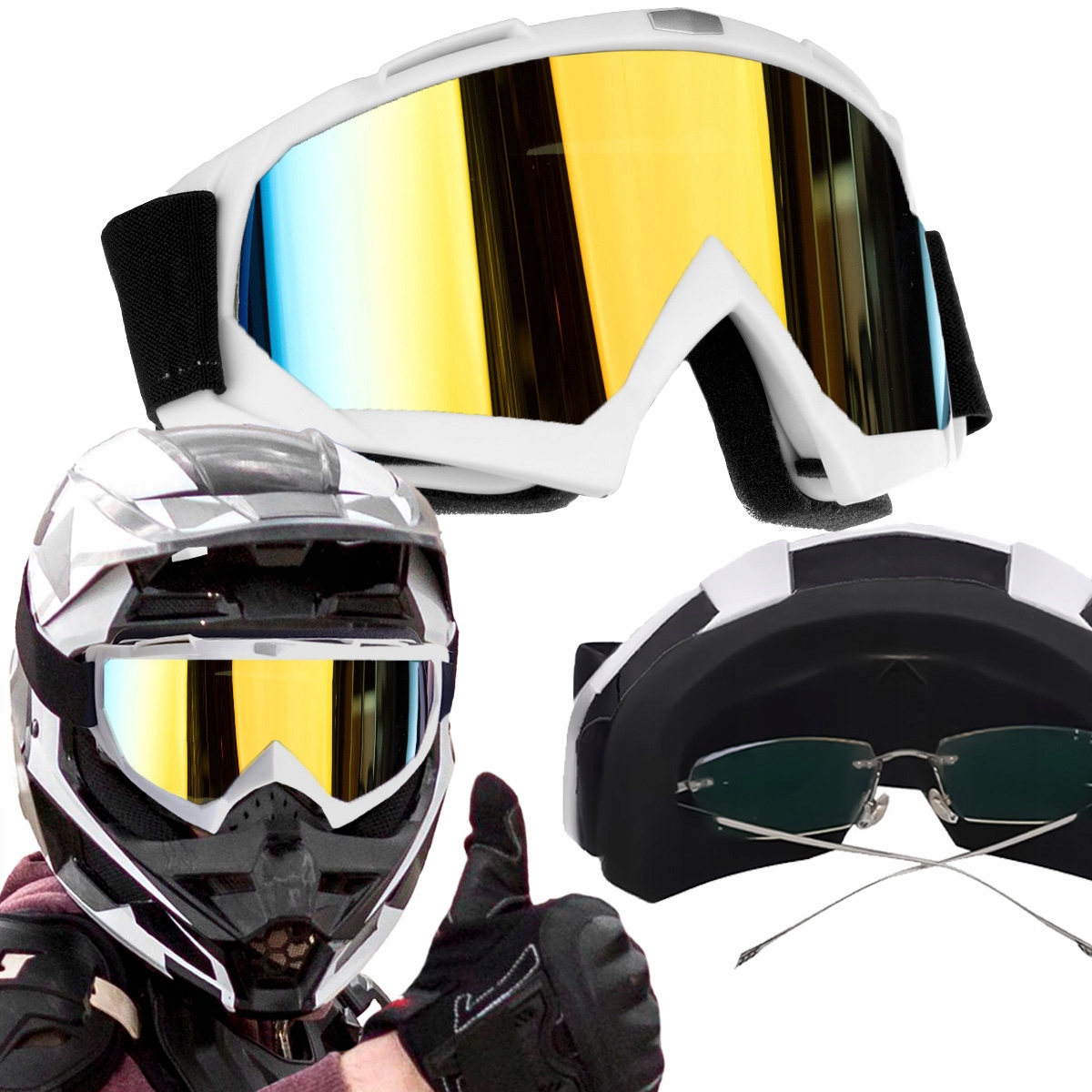 Motocyklové Brýle Na Motor Cross Enduro Quad Atv Helma Na Snowboard Lyže