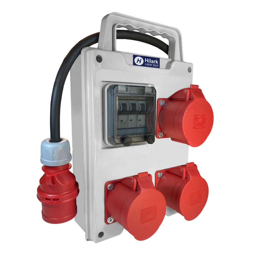 Silový rozvaděč IP44 stavební 3x32A pojistka C25 3P cca 3 m