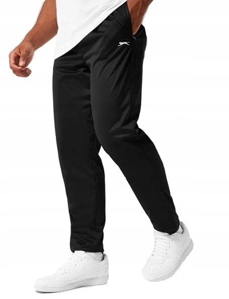 Spodnie Dresowe Slazenger Poly Czarne Dresy Męskie Duży Rozmiar 3XL XXXL