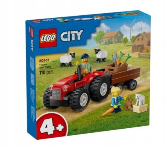 Lego 60461 City Červený Traktor S Přívěsem A Ovcí