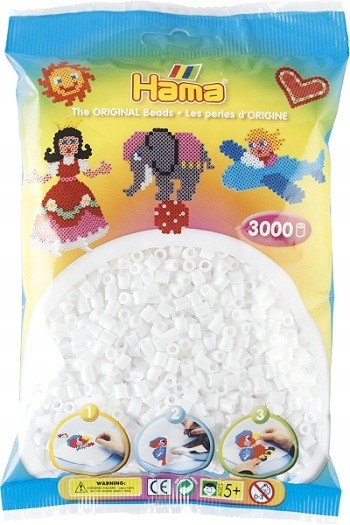 

Hama 201-01 Białe Koraliki Hama Midi 3000 szt.