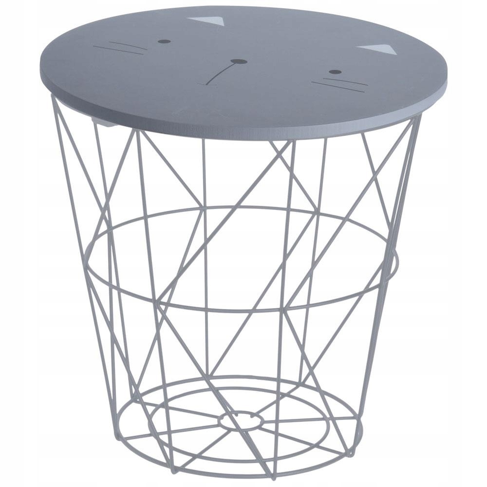 

Stolik Druciany Pomocnik z koszem szary 30cm Loft