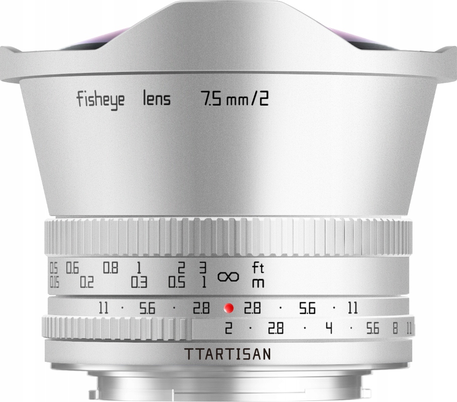 TTArtisan 7.5 mm F2 Fisheye FujiFilm Fx stříbrný