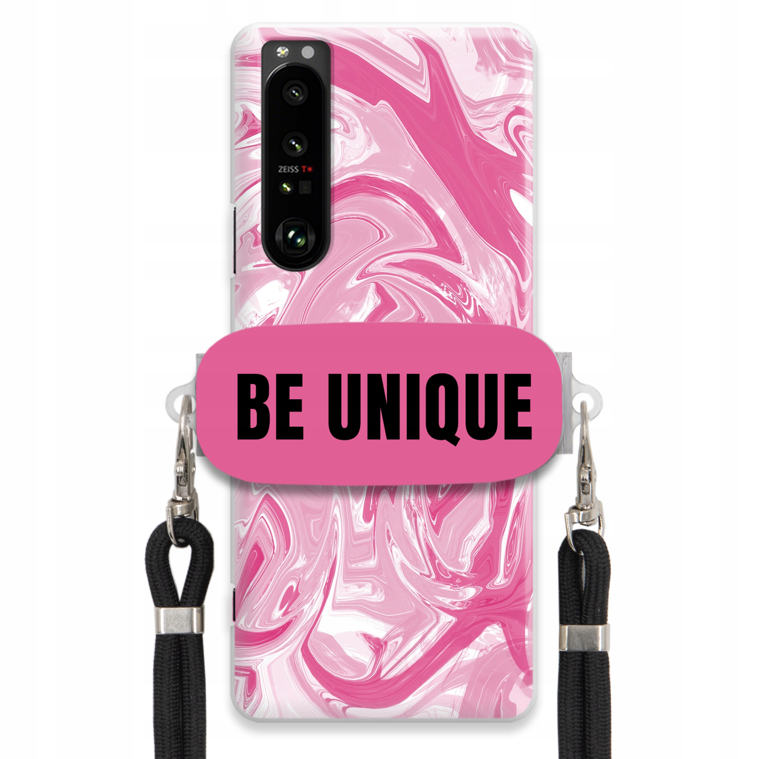Puzdro pre Sony Xperia 1 III Case držiak Šnúrka Čierna Ružová Mramor Unique