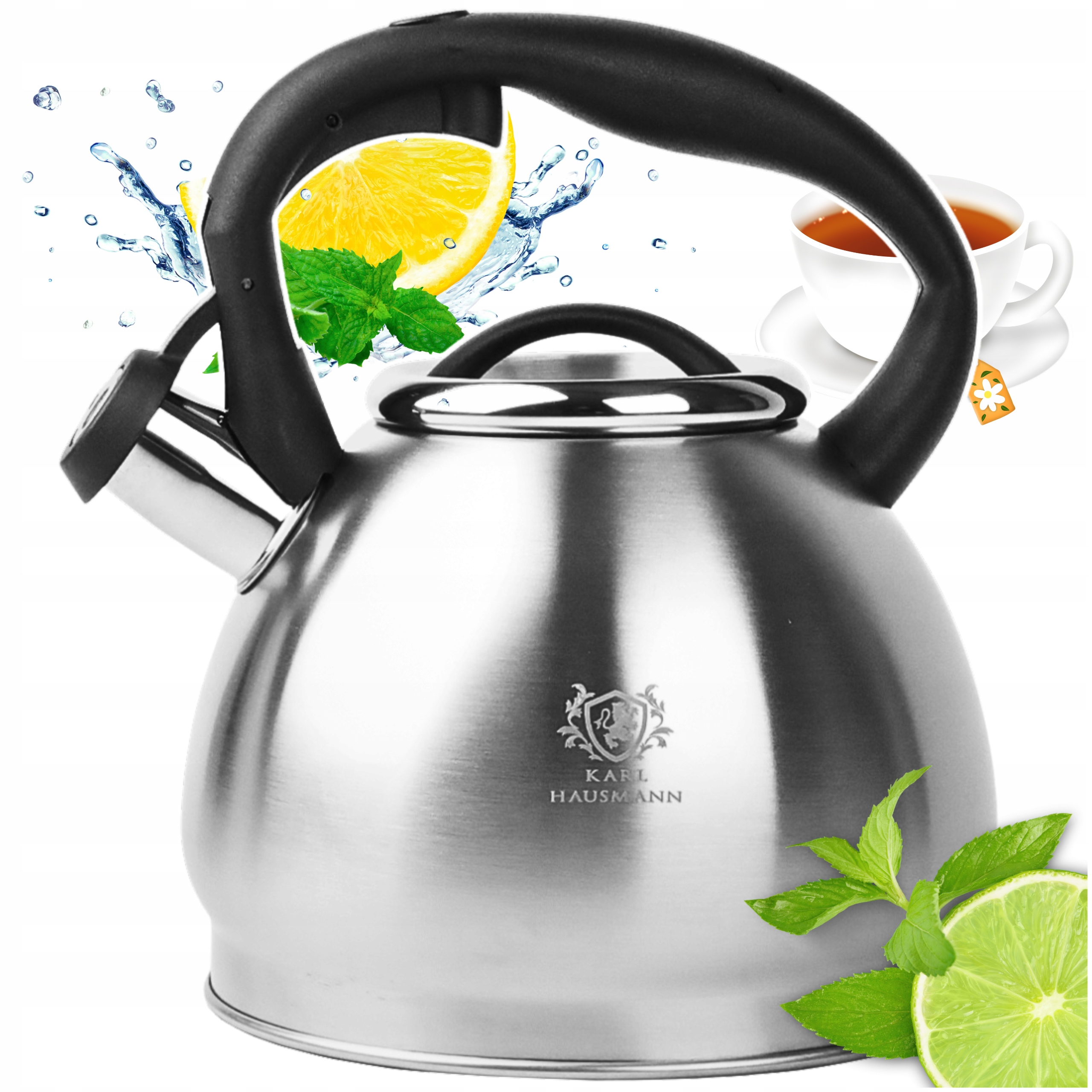 Konvice na Plyn Konvice s Píšťalkou Víkem 1,8L Ocel Indukce Stříbrná