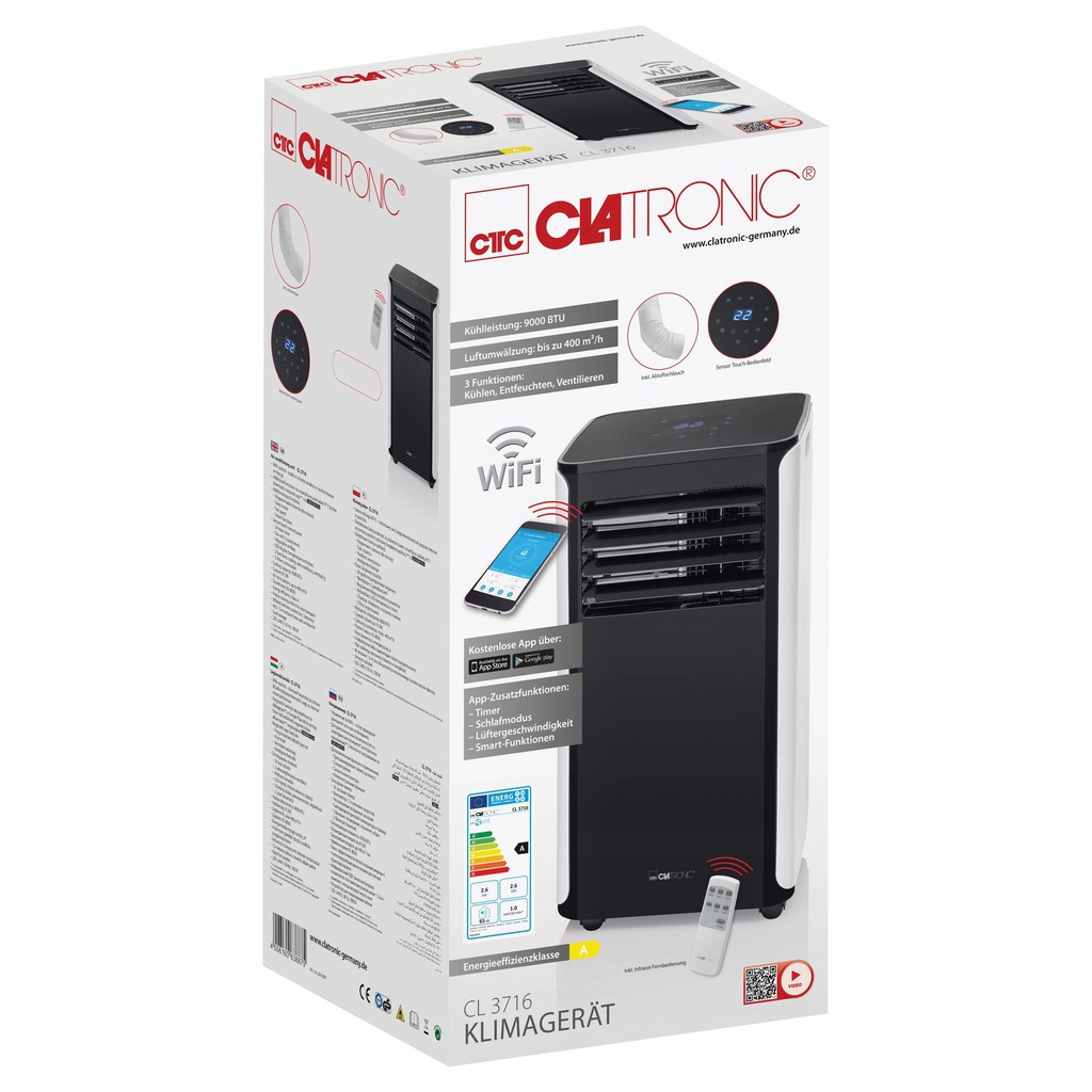 Přenosná klimatizace Clatronic CL 3716 Wifi