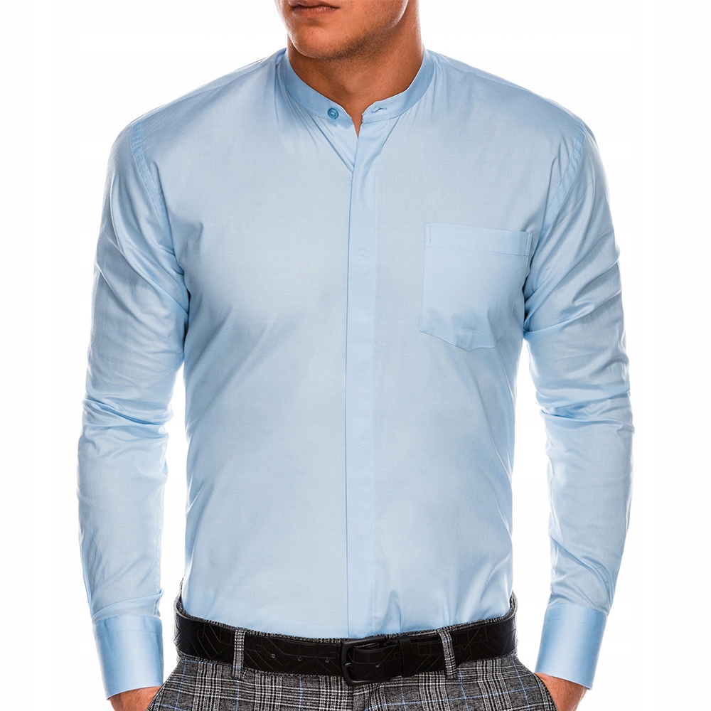 

Stylowa koszula męska długi rękaw K307 błękit XL