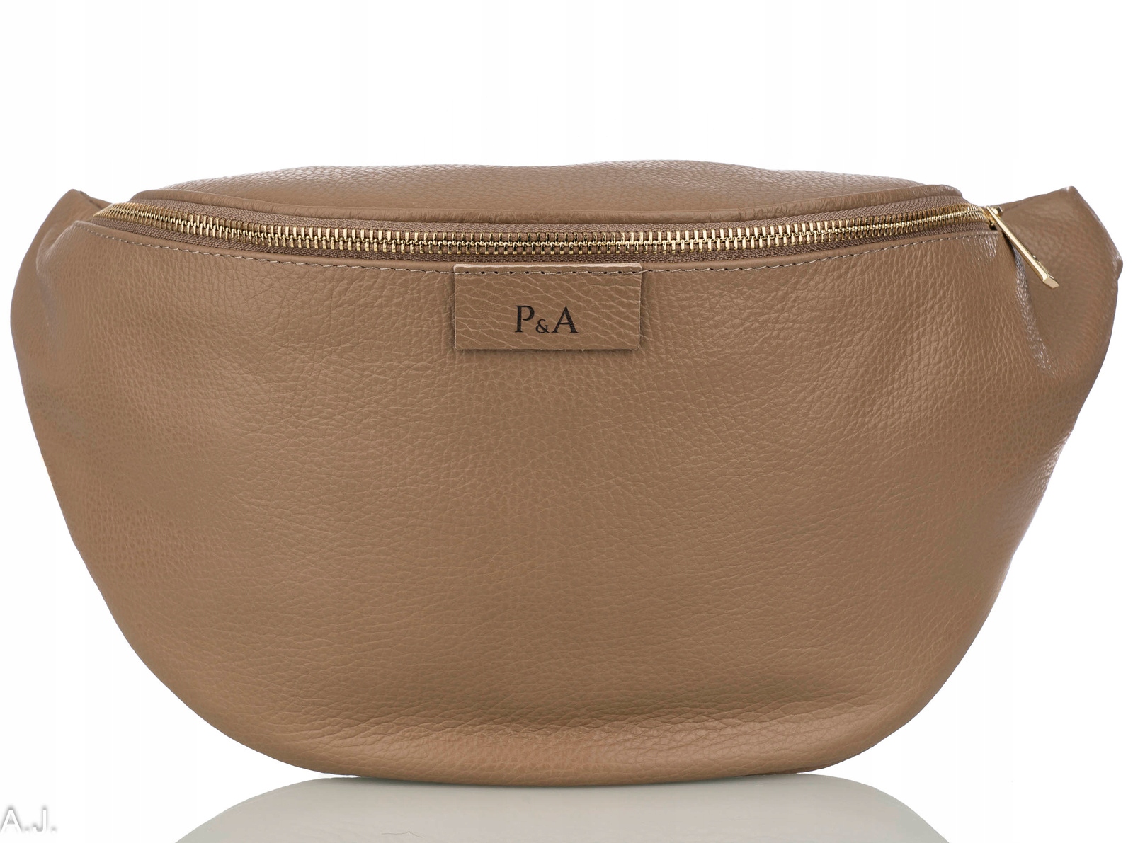 Dámská kožená ledvinka velká crossbody kabelka z kůže na boky prostorná