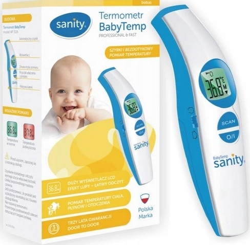 

Sanity Termometr Cyfrowy Bezdotykowy medyczny Temp