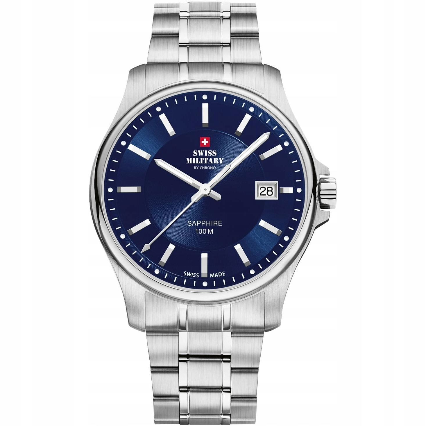 Pánské Hodinky Swiss Military by Chrono SM30200.03 stříbrný náramek