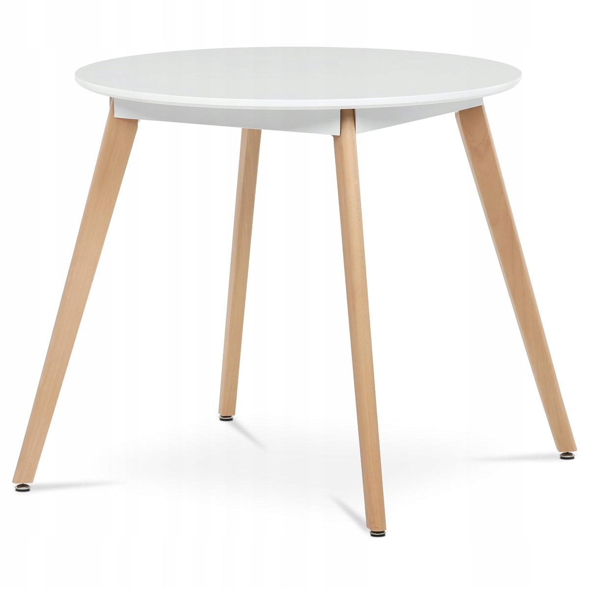 Autronic Stůl jídelní, 80x80x74 cm, Mdf bílý matný lak, kovová kostrukce,