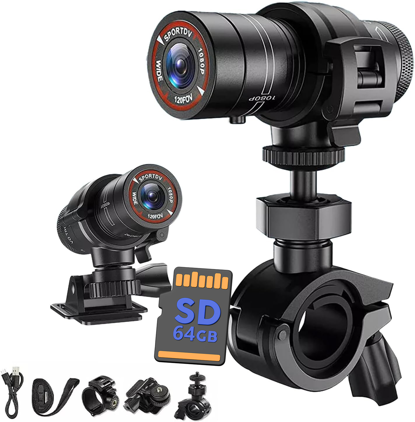 Kamery Na Přilbu, Sportovní Kamera 1080P Hd, Kamera Pro Cyklistický Motocykl Sd