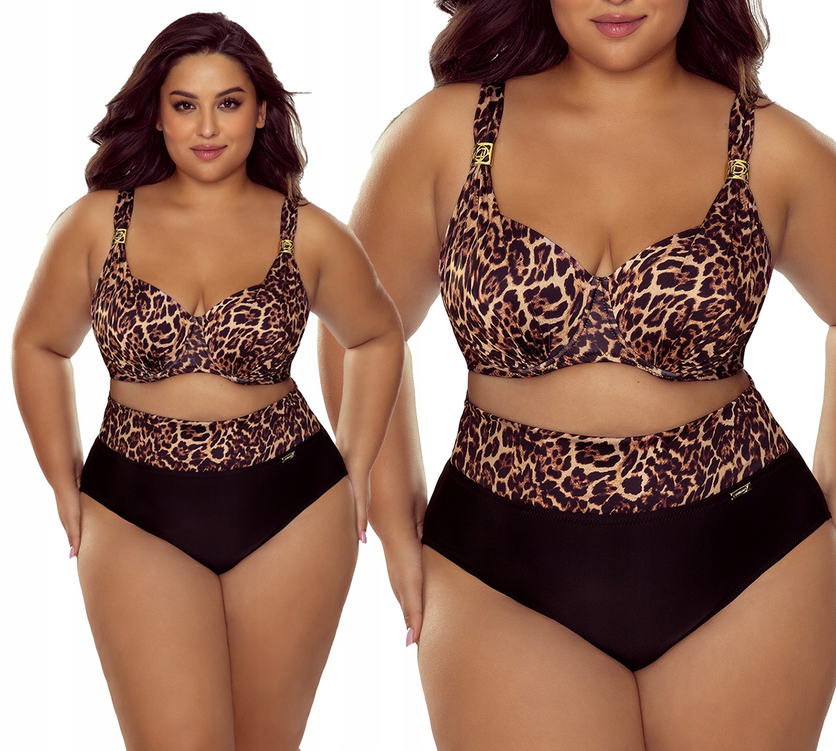 Plavky Gabbiano Elena bikini vysoký pas panterka 40D/L 80D