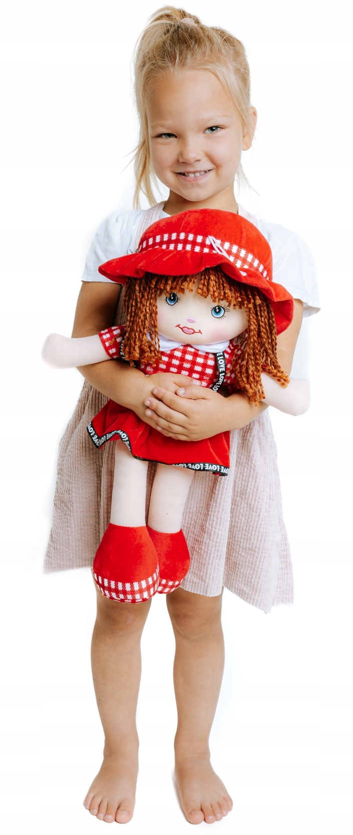 Duża lalka szmaciana 45cm MÓWI ŚPIEWA PO POLSKU LALA SZMACIANKA PRZYTULANKA Efekty dźwiękowe