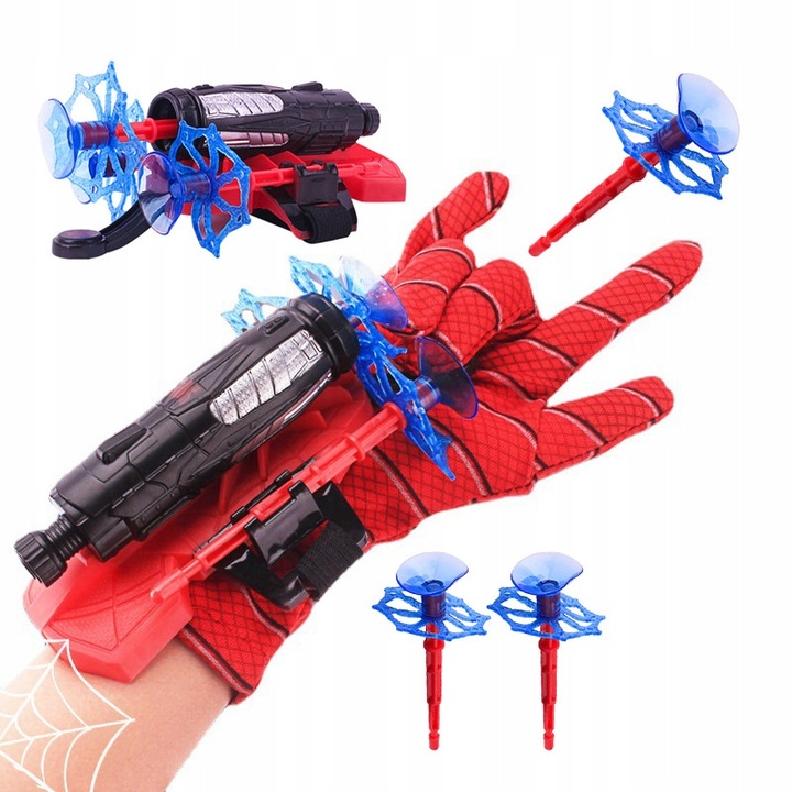 RĘKAWICA SPIDERMAN WYRZUTNIA STRZAŁKI AVENGERS PISTOLET STRZAŁY PRZYSSAWKA Marka inna