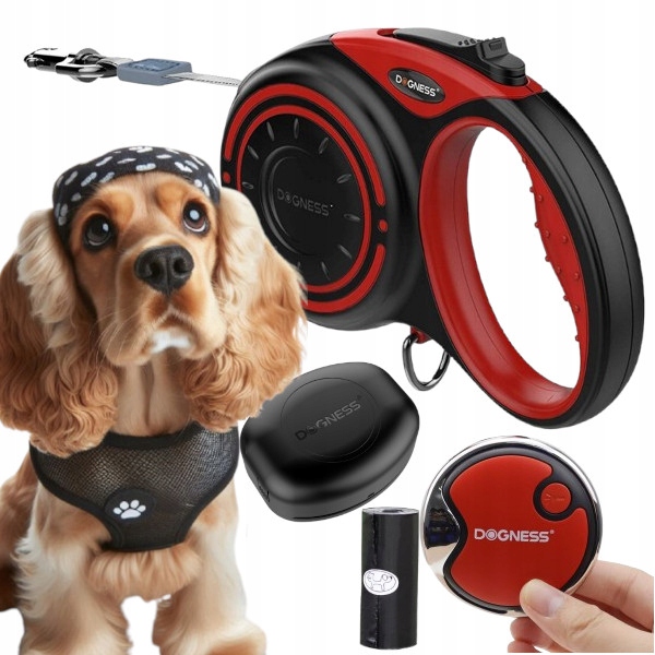 Levně Vodítko Pro Psa automatická Páska příslušenství Dogness 4 m do 20 kg vel. M