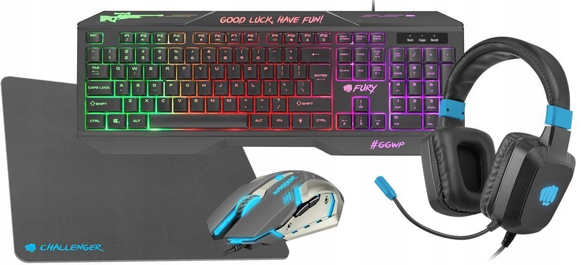 

Zestaw Fury Klawiatura +mysz +podkładka +słuchawki