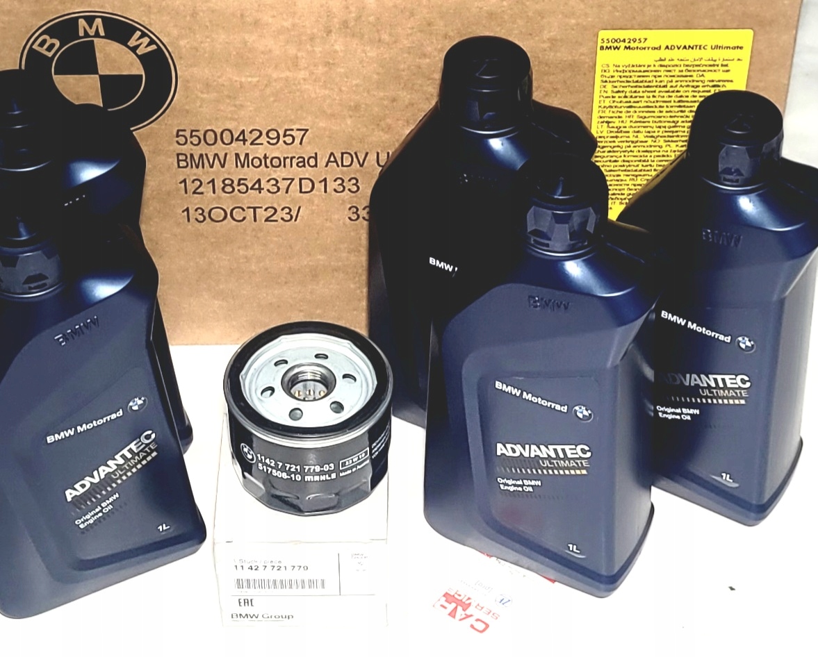5X 1L Olej BMW ADVANTEC Ultimate 5L 5W40 Motorrad FILTR oe 11427721779