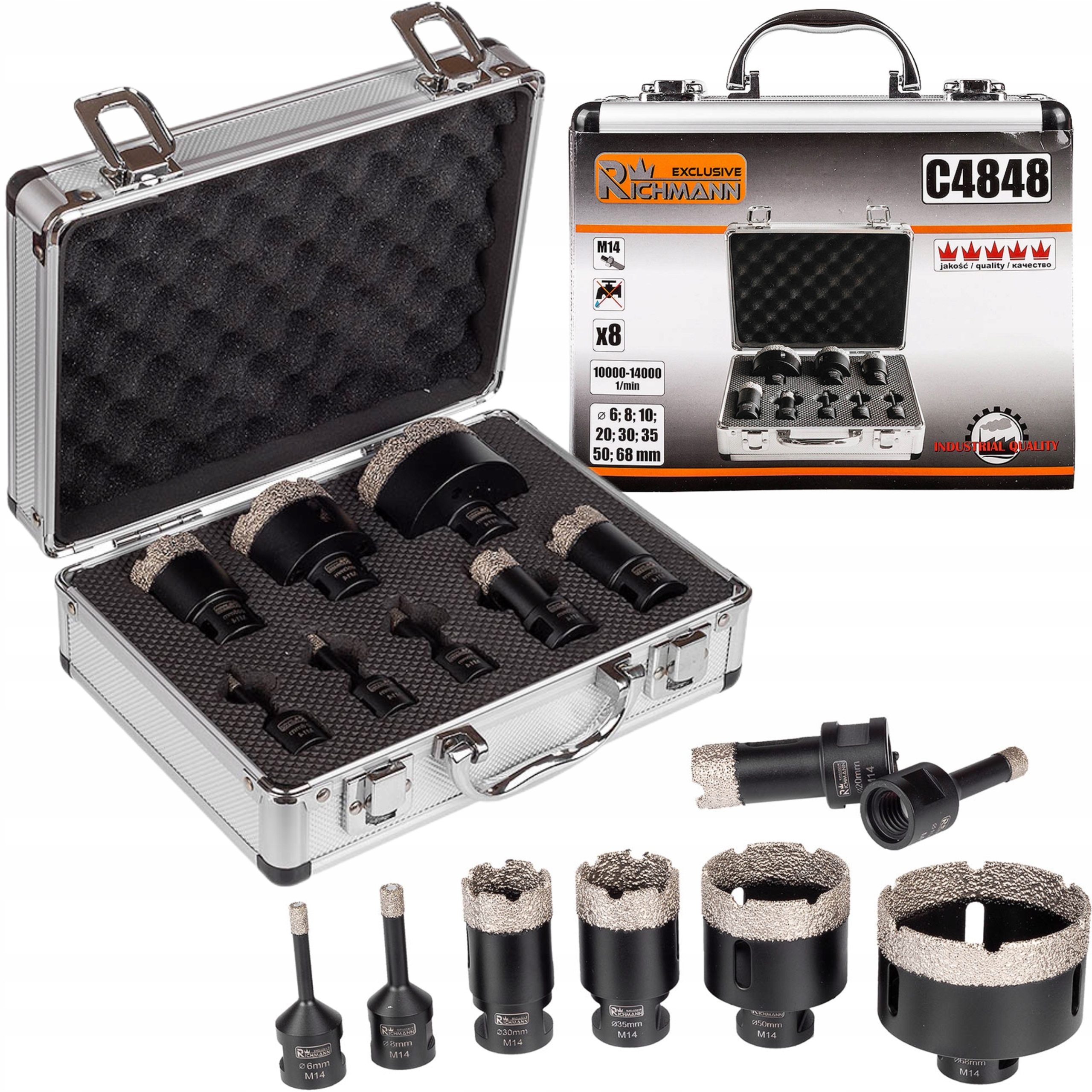 RICHMANN ZESTAW KORONKA OTWORNICA DO GRESU M14 8EL