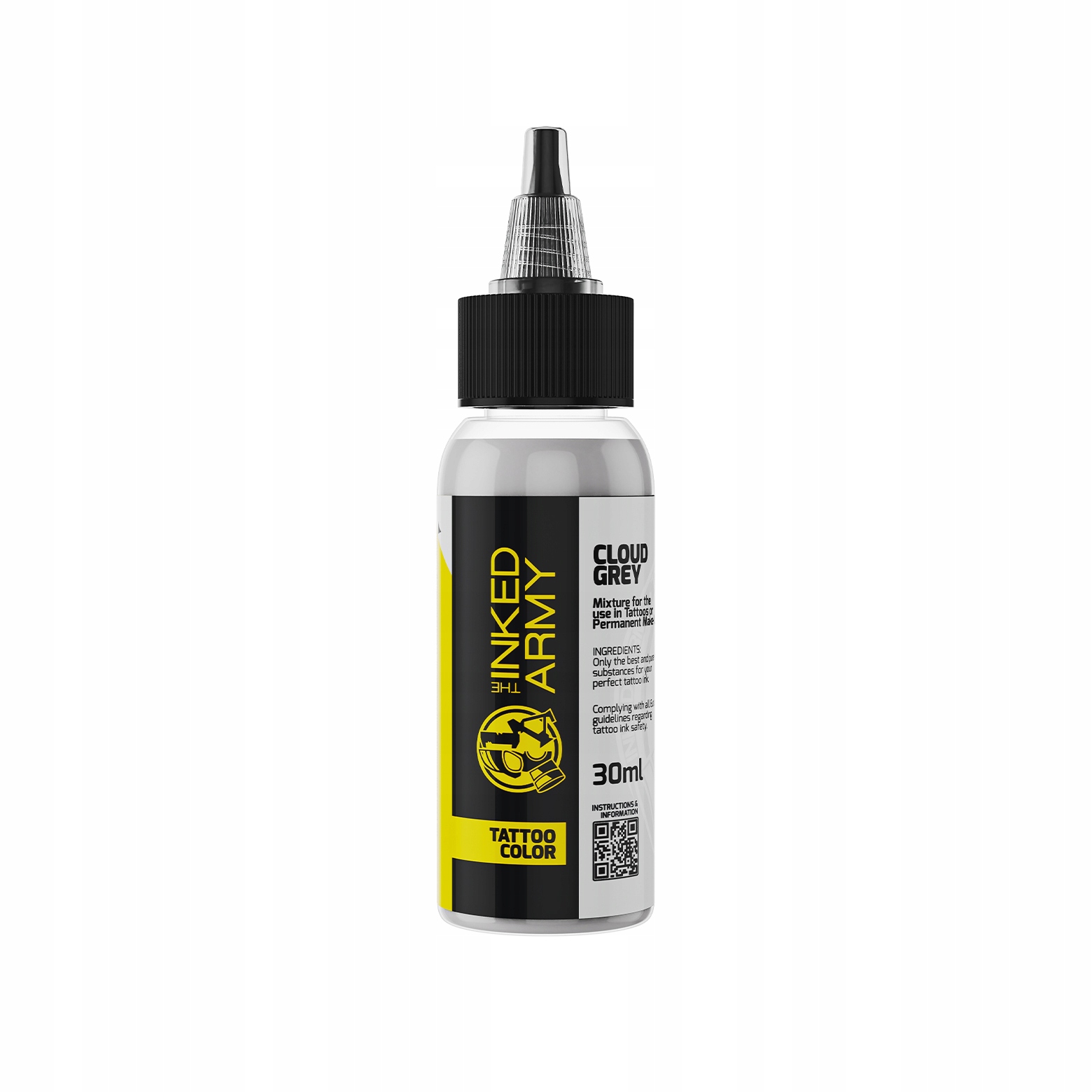 The Inked Army Cloud Grey 30 ml Barva na tetování Šedá Inkoust