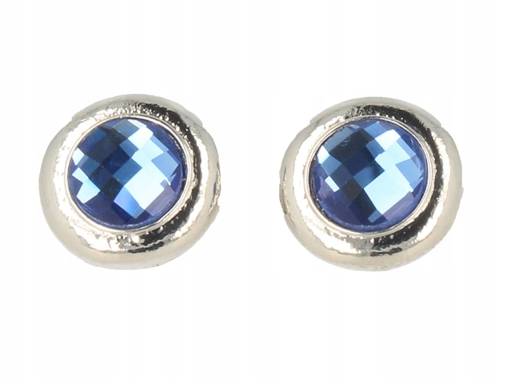 Klipsy do uszu srebrno-niebieskie Płeć kobieta