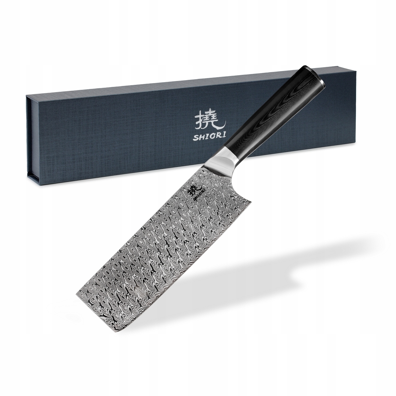 Shiori Yasashi-sa Nakiri – sekáček z damaškové oceli 17,70 cm