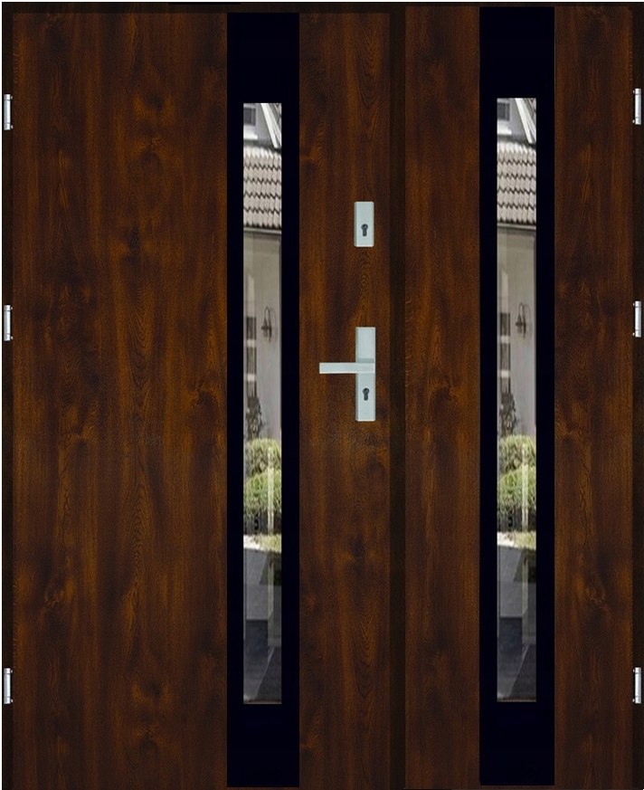 DRZWI DWUSKRZYDŁOWE INOX 4 BLACK 136, 141, 151CM 55MM
