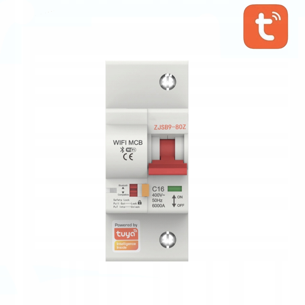 Inteligentná poistka Moes WCB-SC-1P16M Tuya s meraním energie 16A