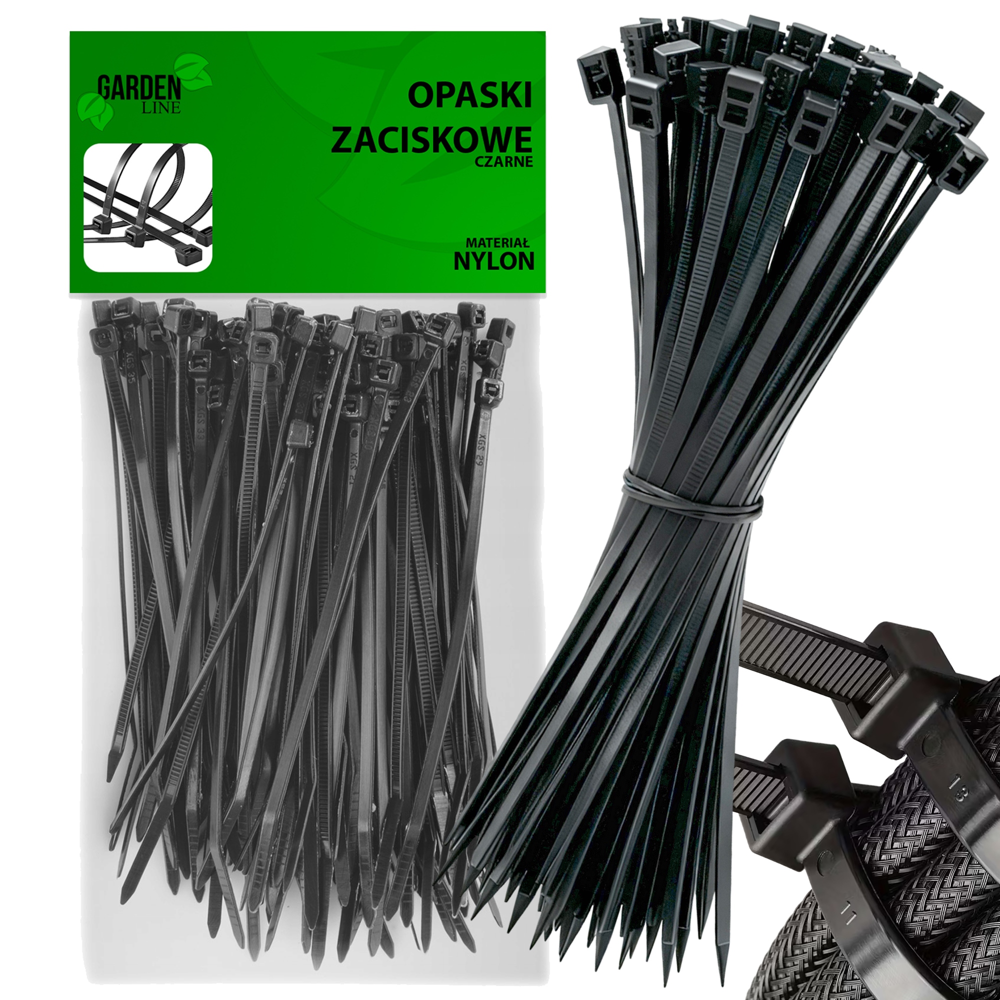 Opaski zaciskowe kablowe trytytki nylonowe czarne mocne 2,5x100mm 100 szt