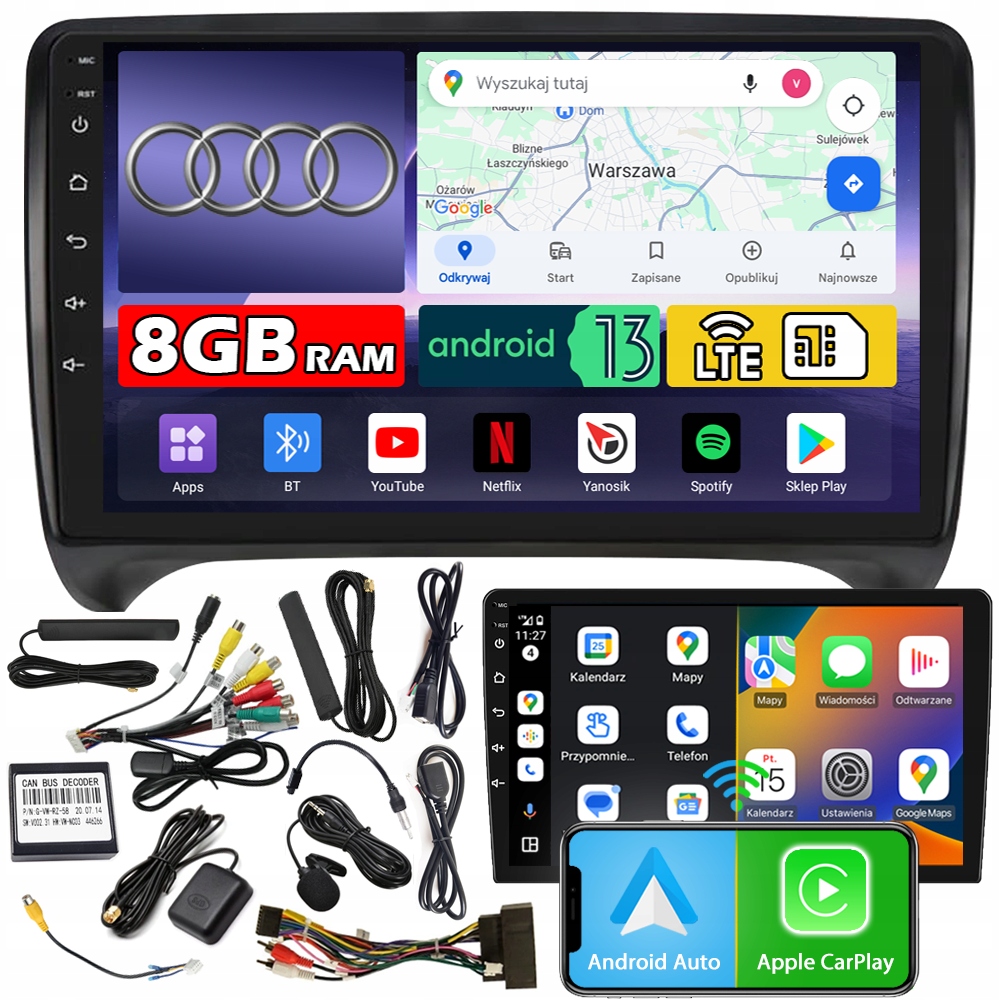 Autorádio Ncs ZQ9 Audi Tt 8J 2006-2013 Android Navigácia 8GB Lte