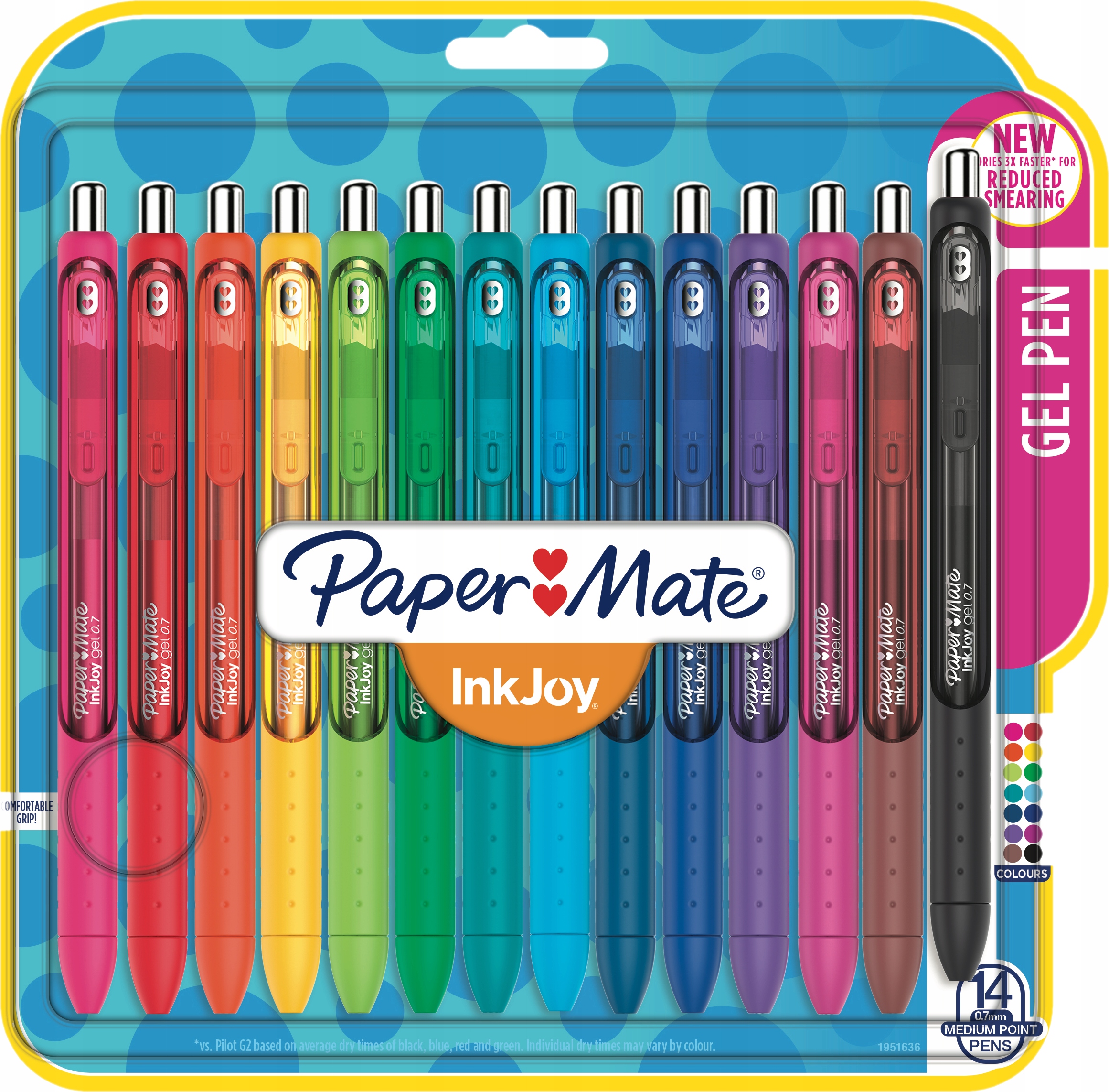 14 Długopisów żelowych szybkoschnących Inkjoy czarny na maturę