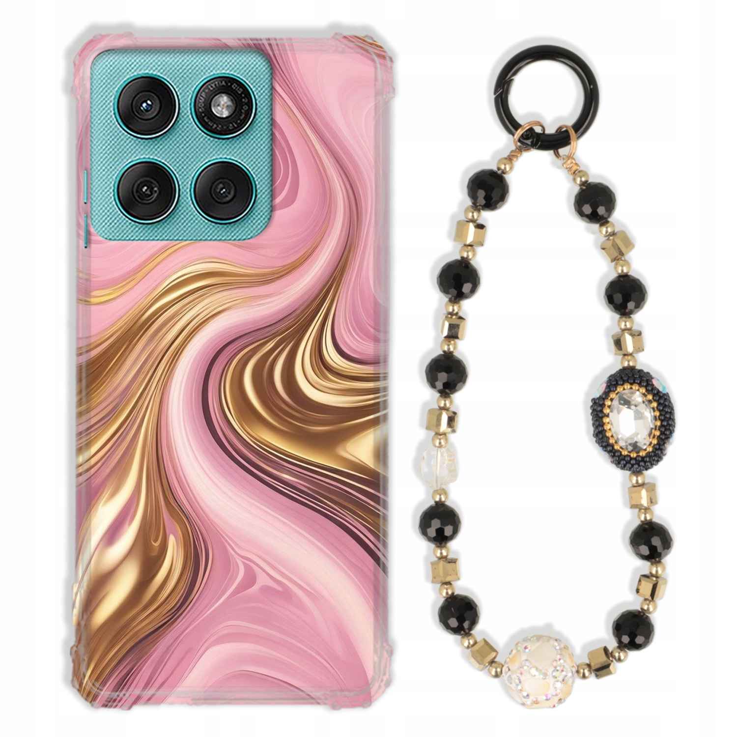 Puzdro Pre Motorola Edge 60 Fusion Antishock Zirkóny Čierno Zlaté|pevné|tpu