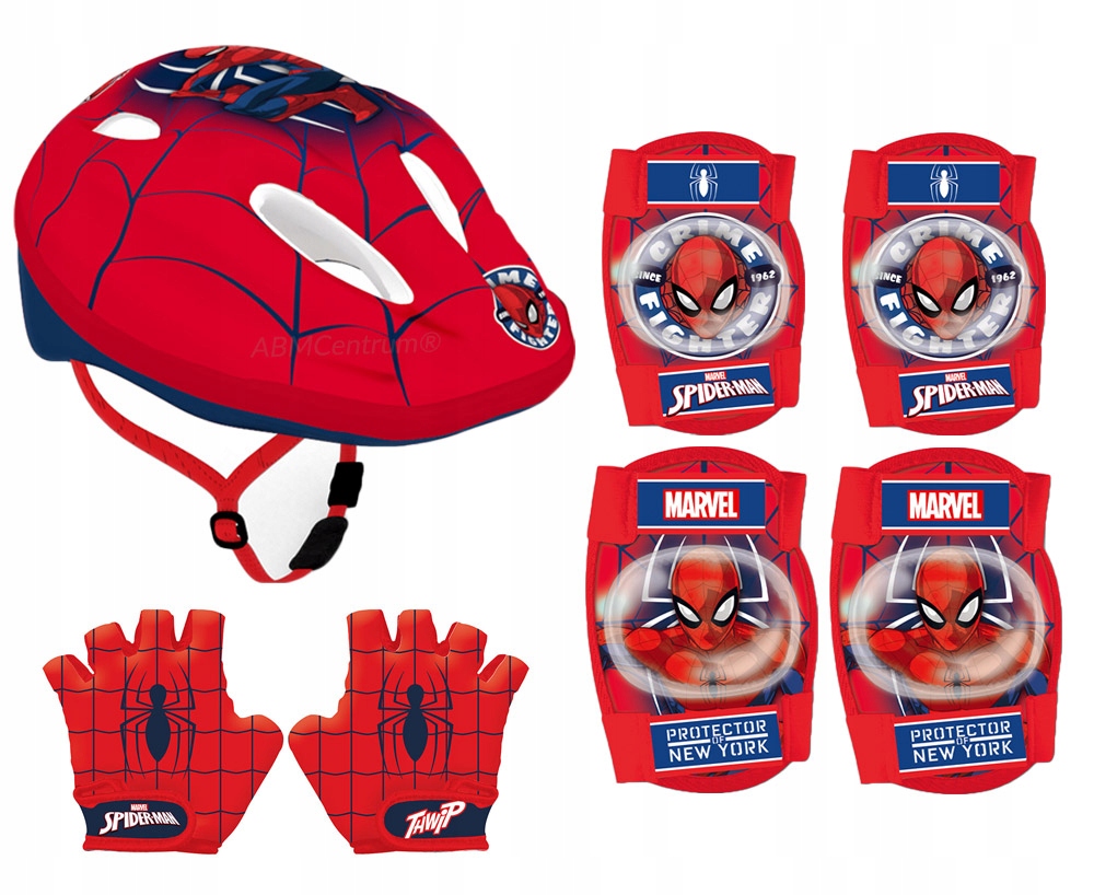 

4x Ochraniacze Kask Rowerowy Rękawiczki Spiderman
